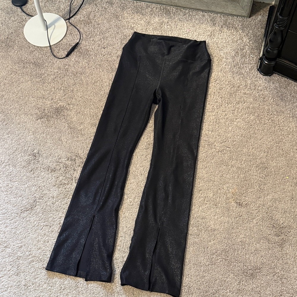 Black Shimmer Flare Pants